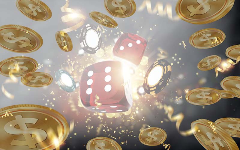 flying coins with dice